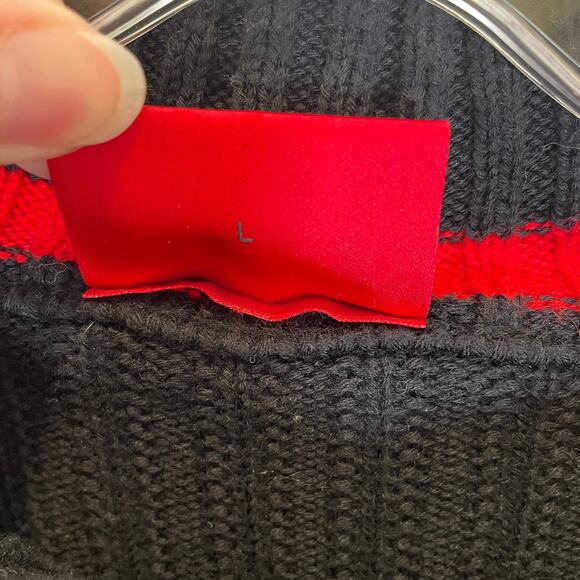 Hugo Boss Mens Syber Sweater Techwear Black Ribbed Pouch Pocket Cotton L - Picture 5 of 10